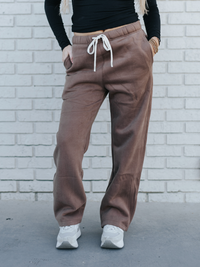 Brown Unisex Heavyweight Sweatpants