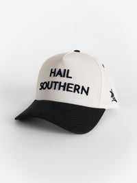 Georgia Southern Unisex | "Hail Southern" White Canvas Navy Bill Hat