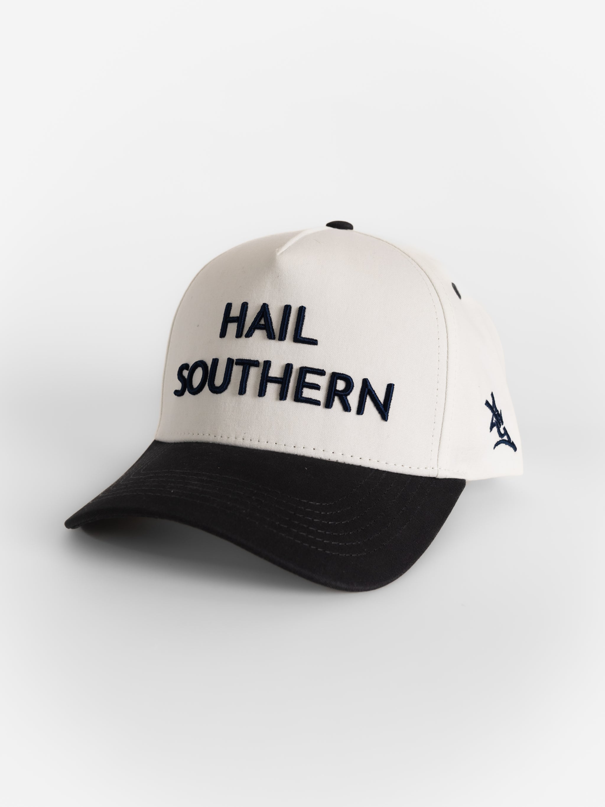 Georgia Southern Unisex | "Hail Southern" White Canvas Navy Bill Hat