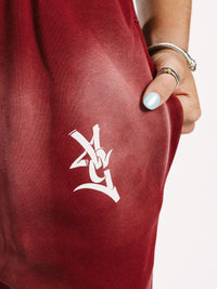 Maroon Acid Wash Sweatpants