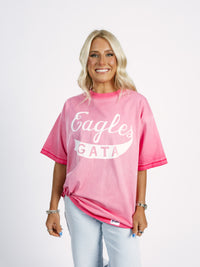 Georgia Southern Women's | "Eagles GATA" Pink Acid Wash Tee