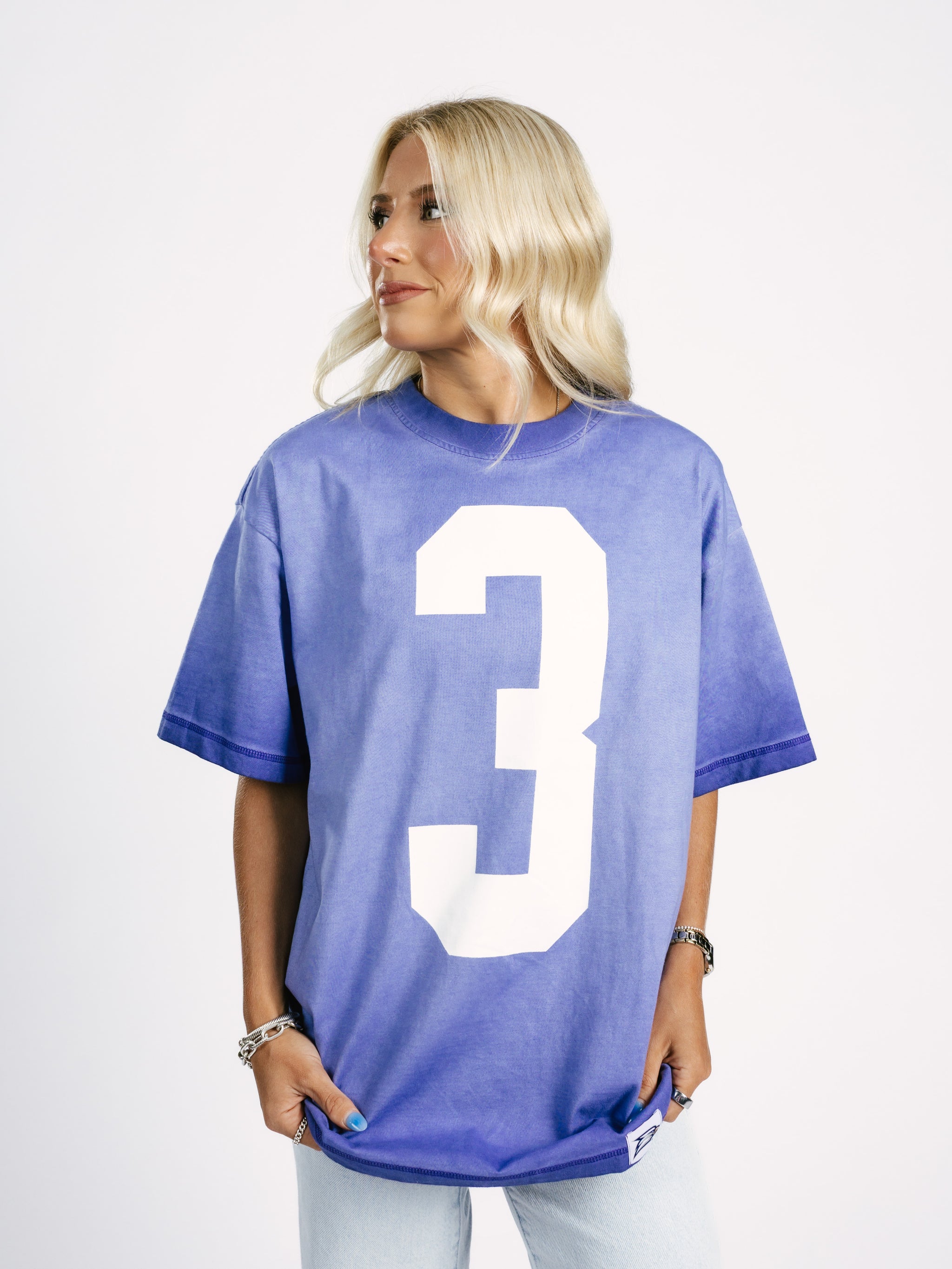 Georgia Southern Women's | "3" Navy Acid Wash Tee