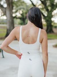 AG V-Neck Padded Active Top | Cream image 1