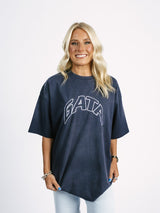 Georgia Southern Women's | "Navy Embroidered GATA" Acid Wash T-Shirt - Arena GraffitiArena Graffiti
