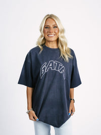 Georgia Southern Women's | "Navy Embroidered GATA" Acid Wash T-Shirt - Arena GraffitiArena Graffiti