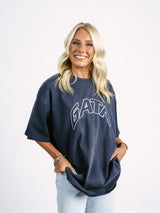 Georgia Southern Women's | "Navy Embroidered GATA" Acid Wash T-Shirt - Arena GraffitiArena Graffiti