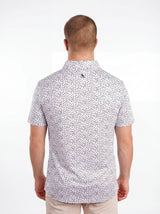 UGA Bulldogs men's black and white "Splatter Dawg" polo shirt by Arena Graffiti, featuring a bold splatter design and team logo.