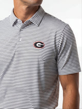 UGA Bulldogs men's "Stripe Mark" Polo shirt by Arena Graffiti, featuring a striped design and classic polo style.