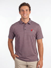 Men's UGA Bulldogs "Helmet Stripe" Polo by Arena Graffiti, featuring a polo shirt with UGA helmet stripe design and team logo.