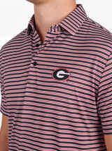UGA Bulldogs men's Tri Stripe Mark polo shirt by Arena Graffiti, featuring team colors and athletic fit.
