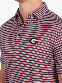 UGA Bulldogs men's Tri Stripe Mark polo shirt by Arena Graffiti, featuring team colors and athletic fit.