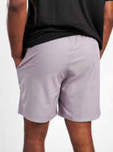UGA Bulldogs men's grey "Dawg" shorts by Arena Graffiti, featuring team logo and athletic fit, displayed on a hanger.