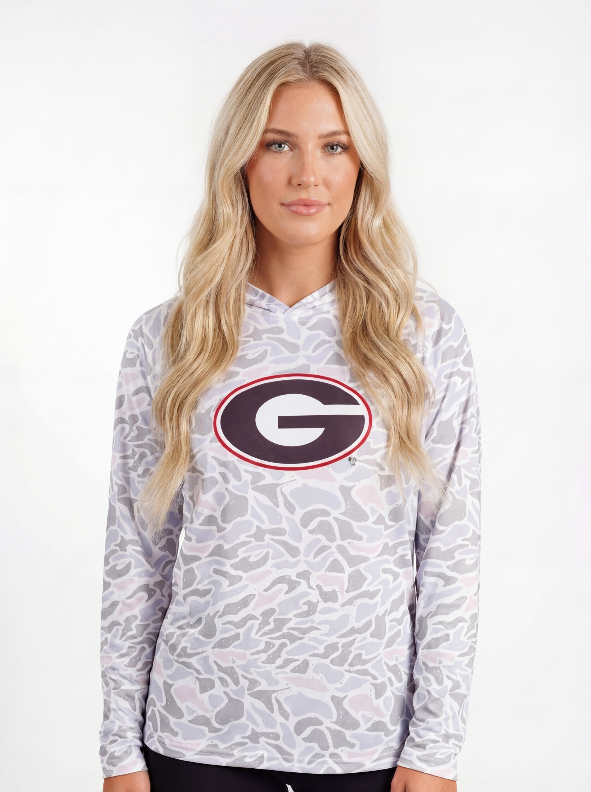UGA Bulldogs Women’s | “Camo G Angler” Fishing Shirt