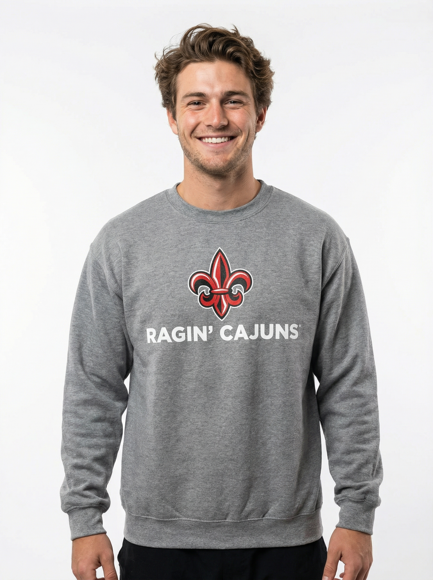 Louisiana Lafayette Men's | "Fleur-De-Lis Ragin Cajuns" Crew Neck