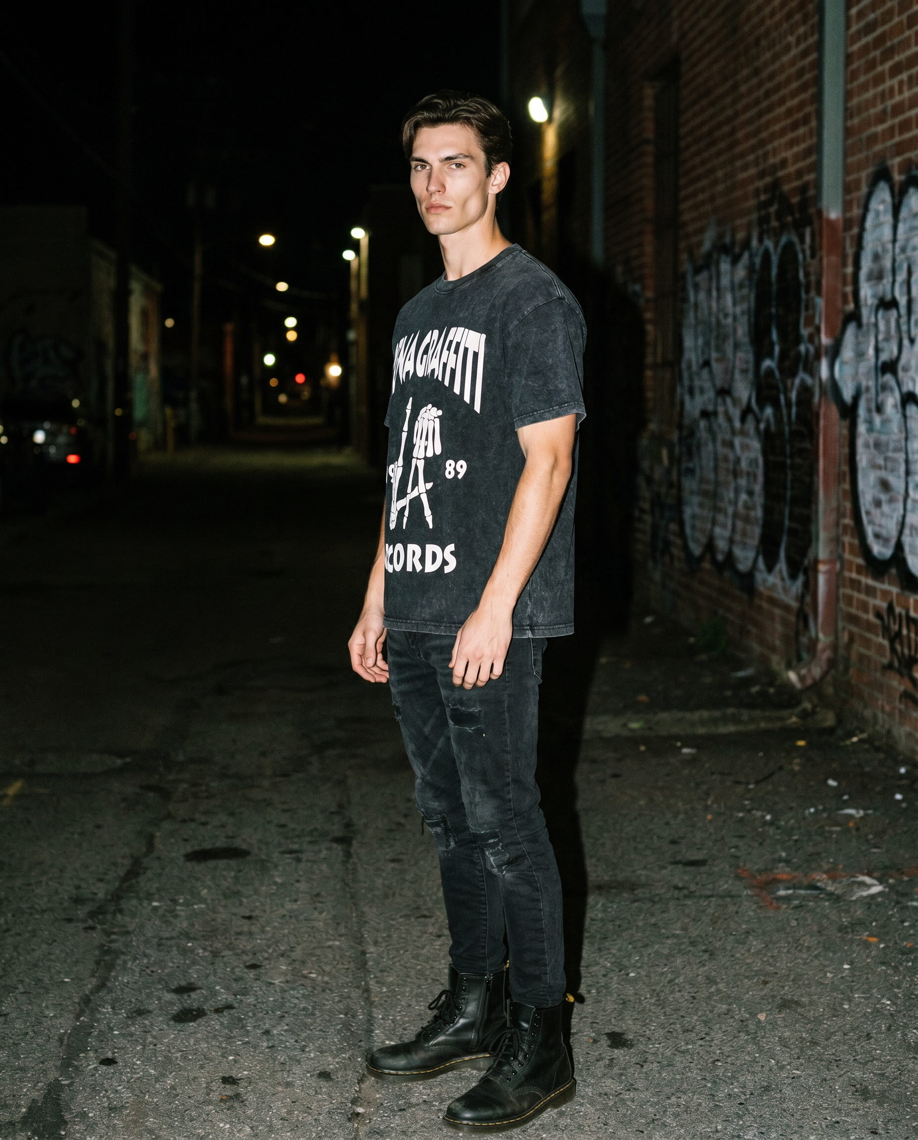 The Vinyl | Records Acid-Wash Tee — Men's