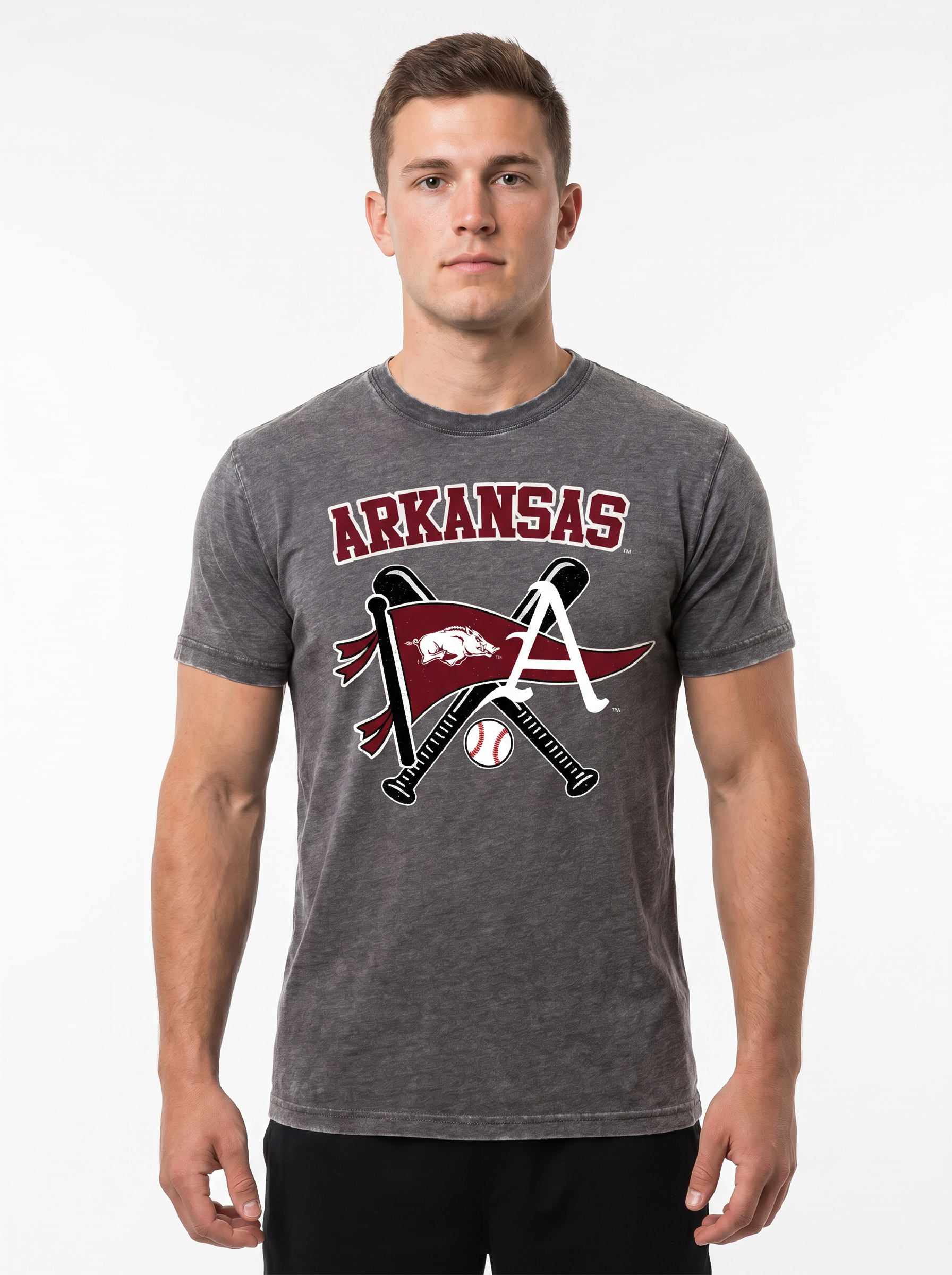 Arkansas | Omaha Dreams Acid-Wash Tee — Men's