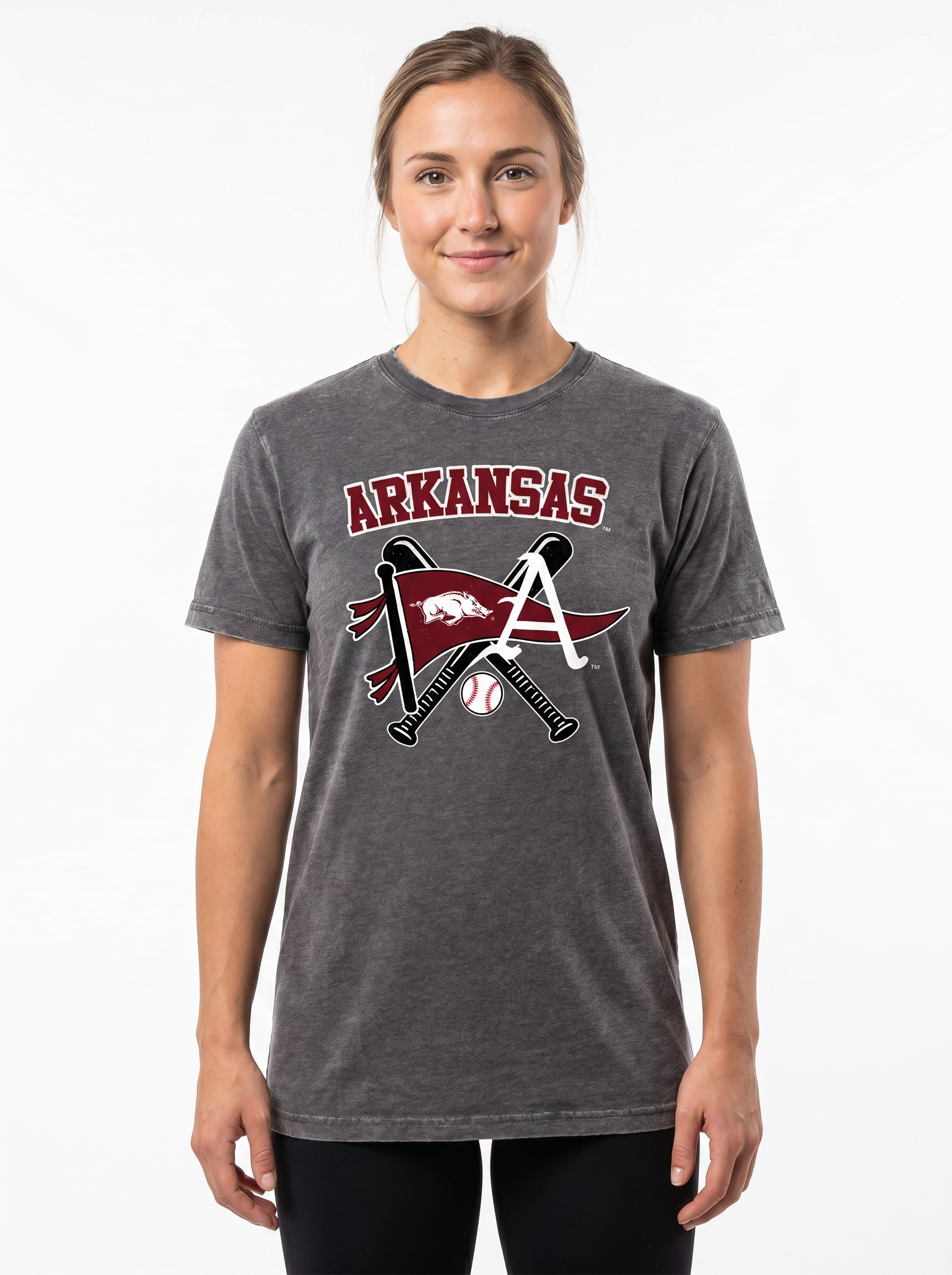 Arkansas | Omaha Dreams Acid-Wash Tee — Women's