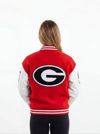 UGA Bulldogs Women’s | “Redline Varsity” Letterman Jacket - Arena GraffitiArena Graffiti