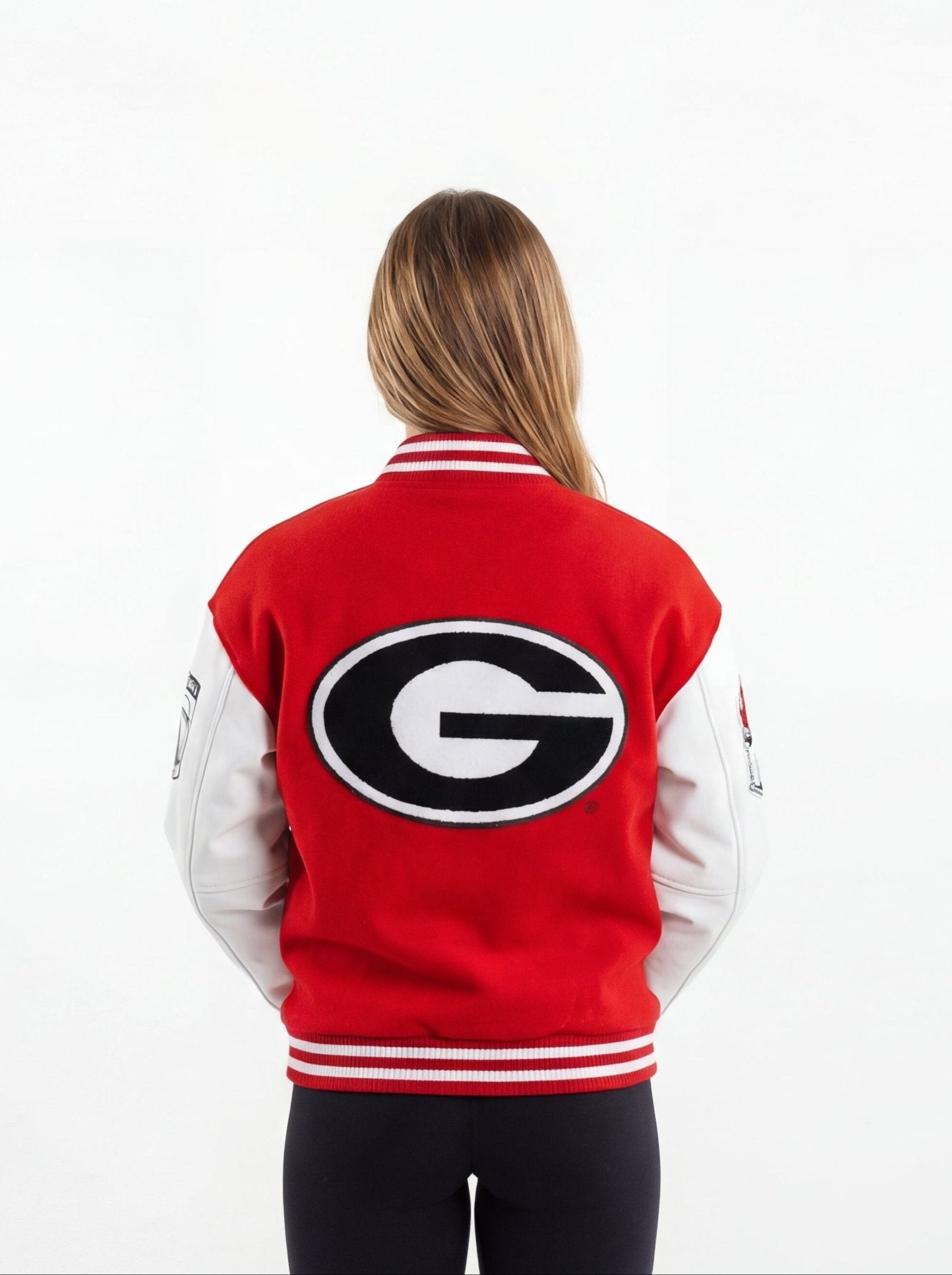 UGA Bulldogs Women’s | “Redline Varsity” Letterman Jacket - Arena GraffitiArena Graffiti